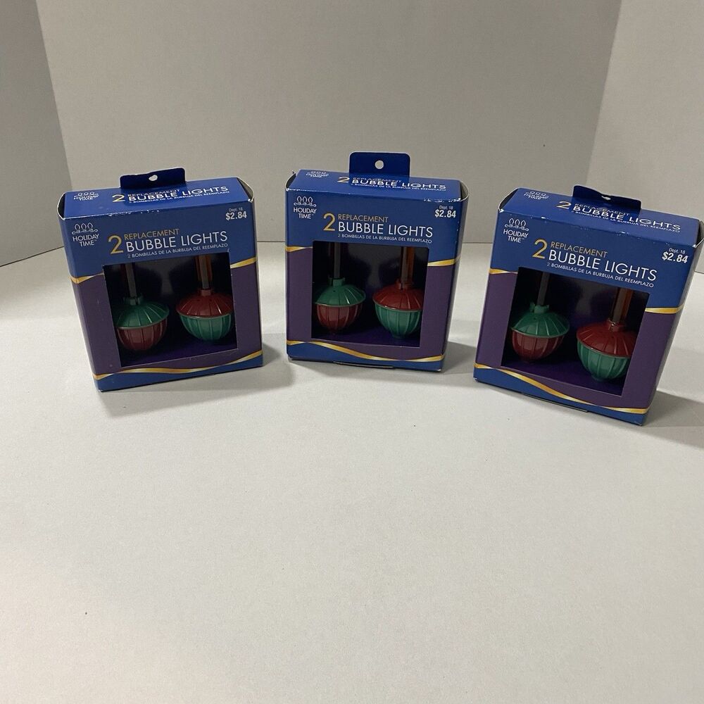 Holiday Time Replacement Bubble Lights Set of 2 Lot Of 3 New